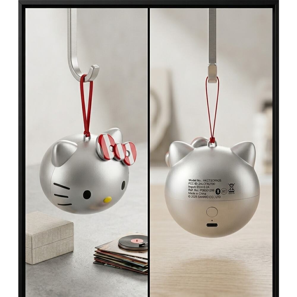 Hello Kitty Silver‎ Portable Bluetooth Speaker Mini Wireless 2025 Sanrio Rare - Picture 3 of 3